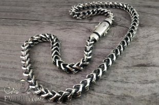 Author's men's chain of sterling silver 8 whit blackening, фото