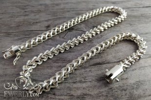 Author's men's chain of sterling silver 8, фото