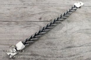 Bracelet "Wicker spica" of sterling silver, фото